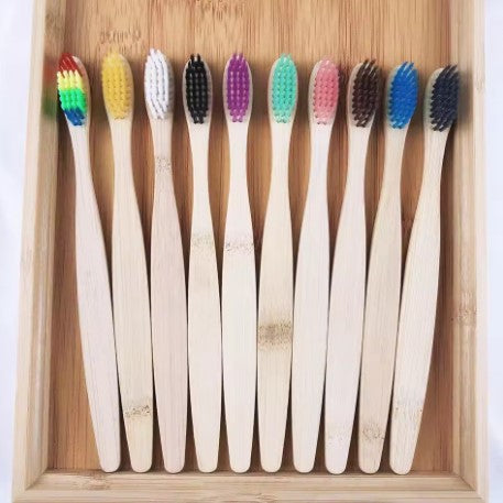 Multicolor Bamboo Toothbrush 10 pcs.