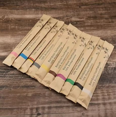 Multicolor Bamboo Toothbrush 10 pcs.